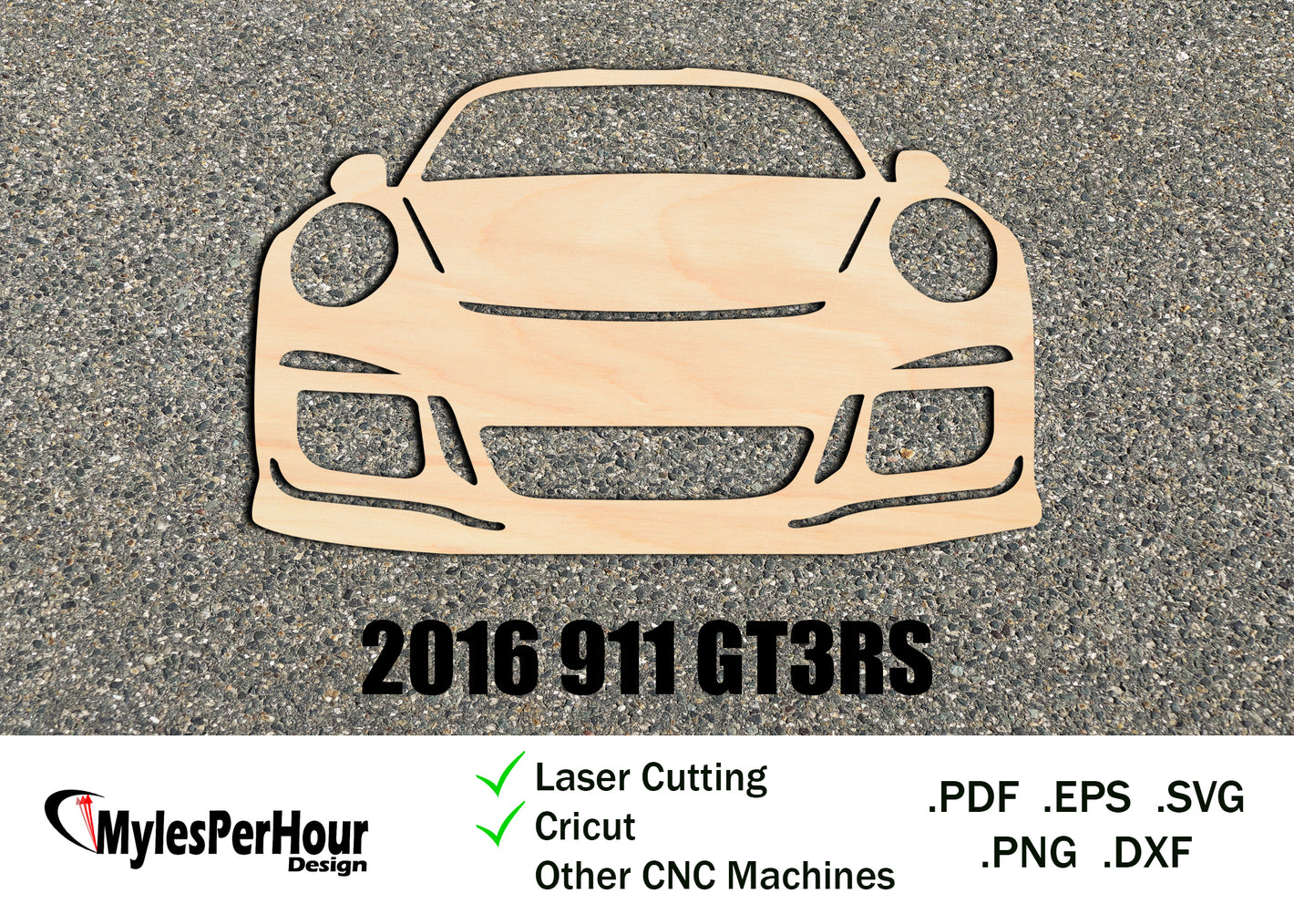 2016 911 GT3RS - Files For CNC, Laser, Vinyl Machines, and More