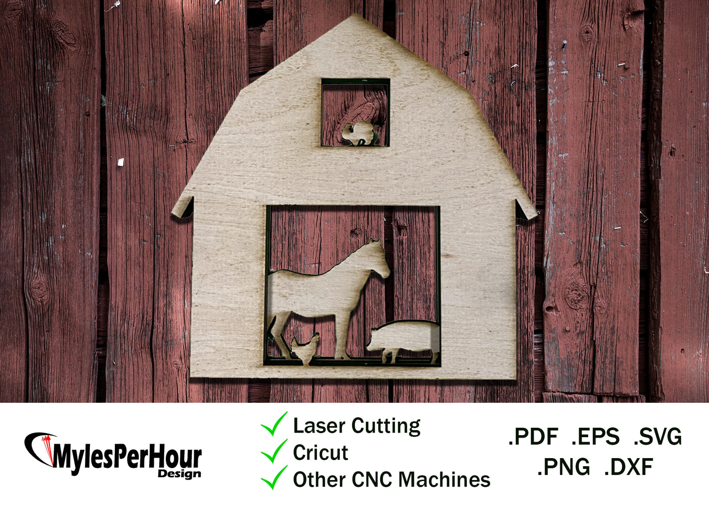 3D Barn Layers - Files For CNC, Laser, Vinyl Machines, and More