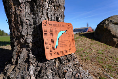 Blue Lake -  Lake Cribbage Board