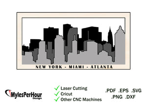 3D City Skyline - Files For CNC, Laser, Vinyl Machines, and More