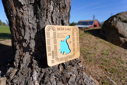 Deer Lake -  Lake Cribbage Board