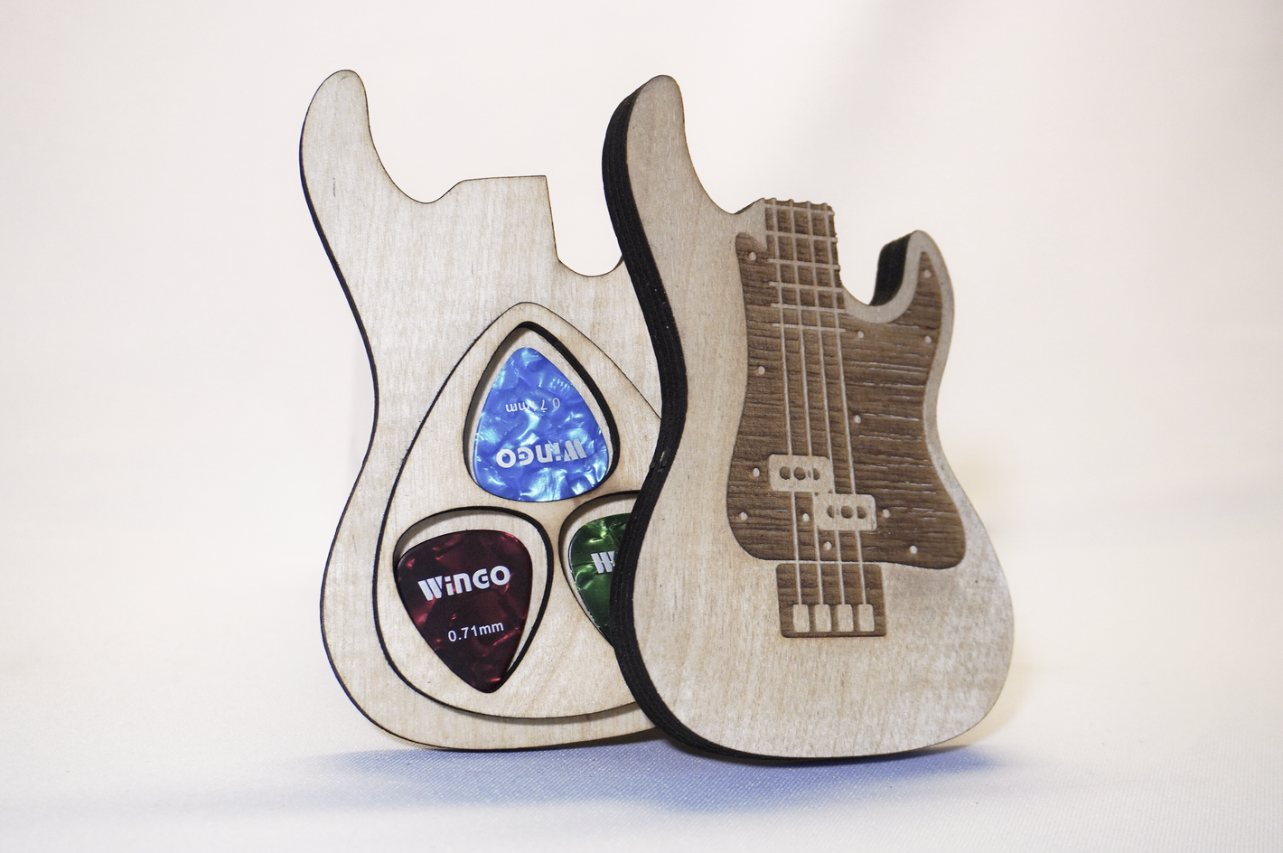 Electric Guitar Pick Holder – Wooden Guitar Pick Organizer