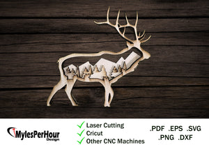 3D Elk - Files For CNC, Laser, Vinyl Machines, and More