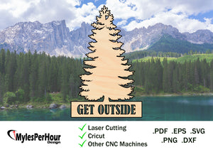 "Get Outdoors" Sign - Files For CNC, Laser, Vinyl Machines, and More