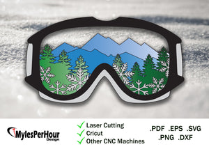 Goggle Mountain Layers - Files For CNC, Laser, Vinyl Machines, and More