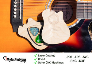 Guitar Pick Holder - Files For CNC, Laser, Vinyl Machines, and More