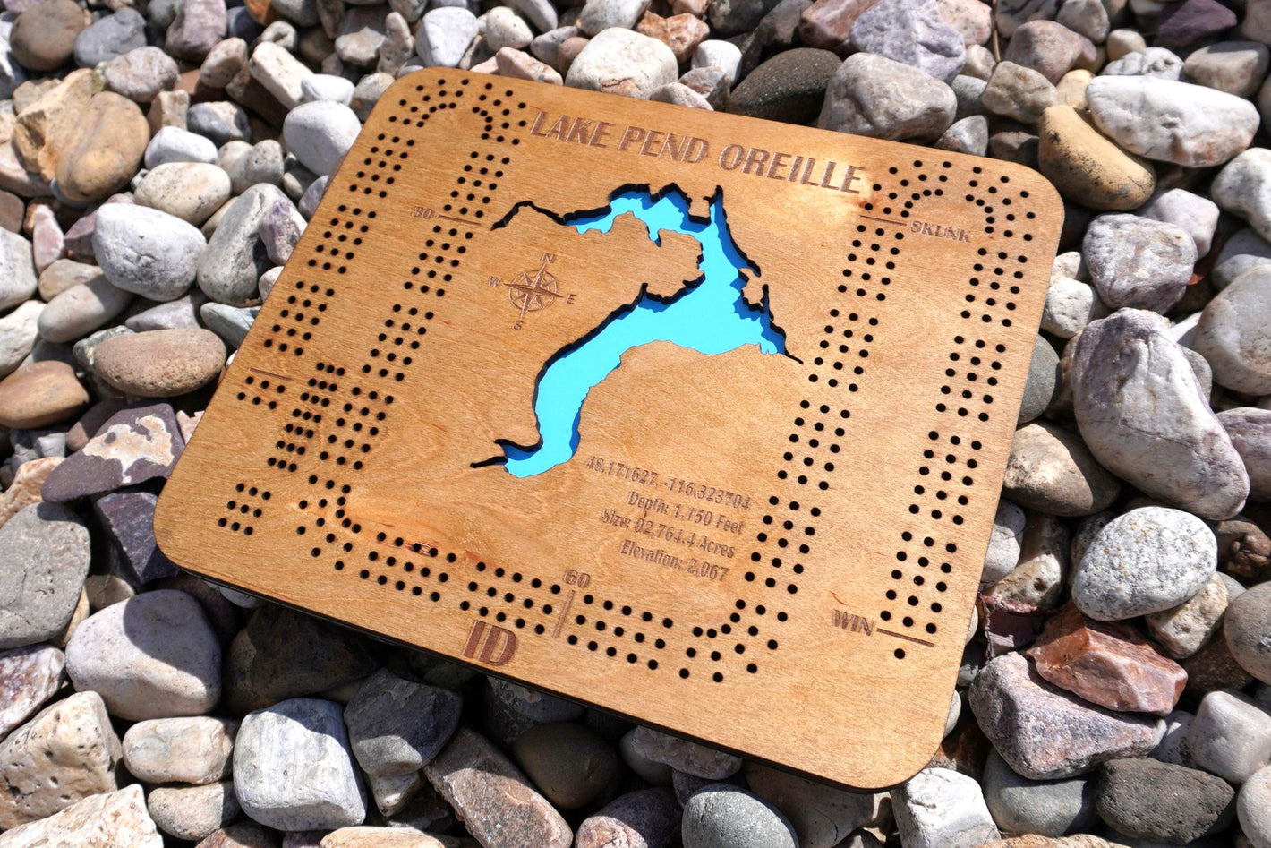 Lake Pend Oreille -  Lake Cribbage Board