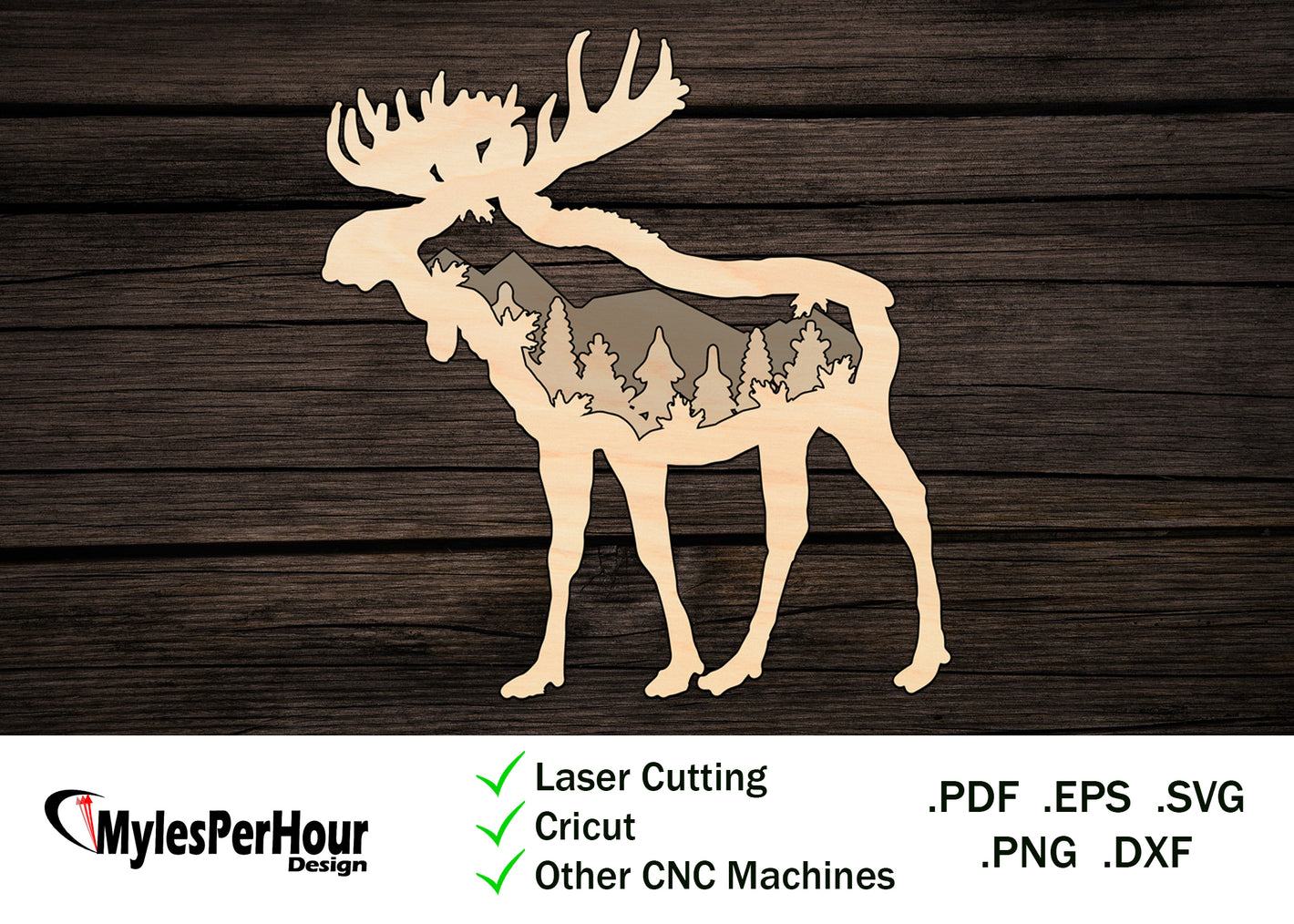 3D Moose - Files For CNC, Laser, Vinyl Machines, and More