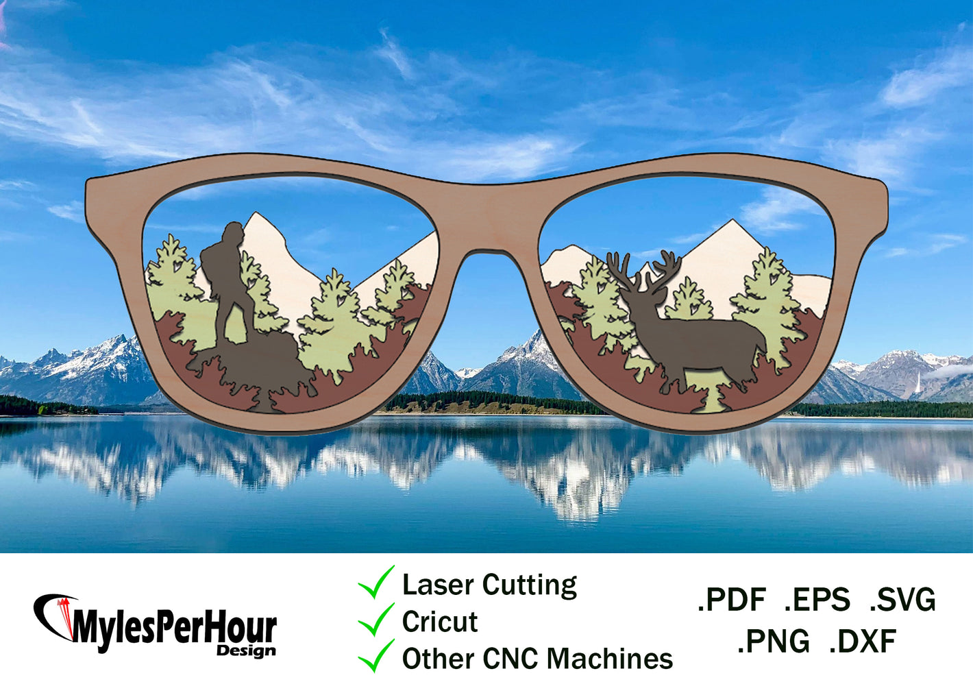 3D Sunglasses - Files For CNC, Laser, Vinyl Machines, and More