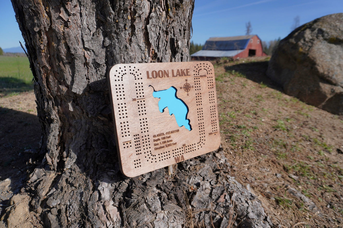 Loon Lake -  Lake Cribbage Board