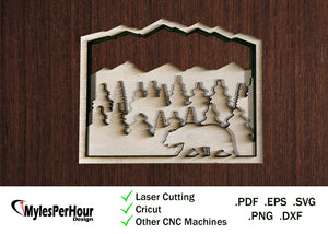 Mountain Bear - Files For CNC, Laser, Vinyl Machines, and More