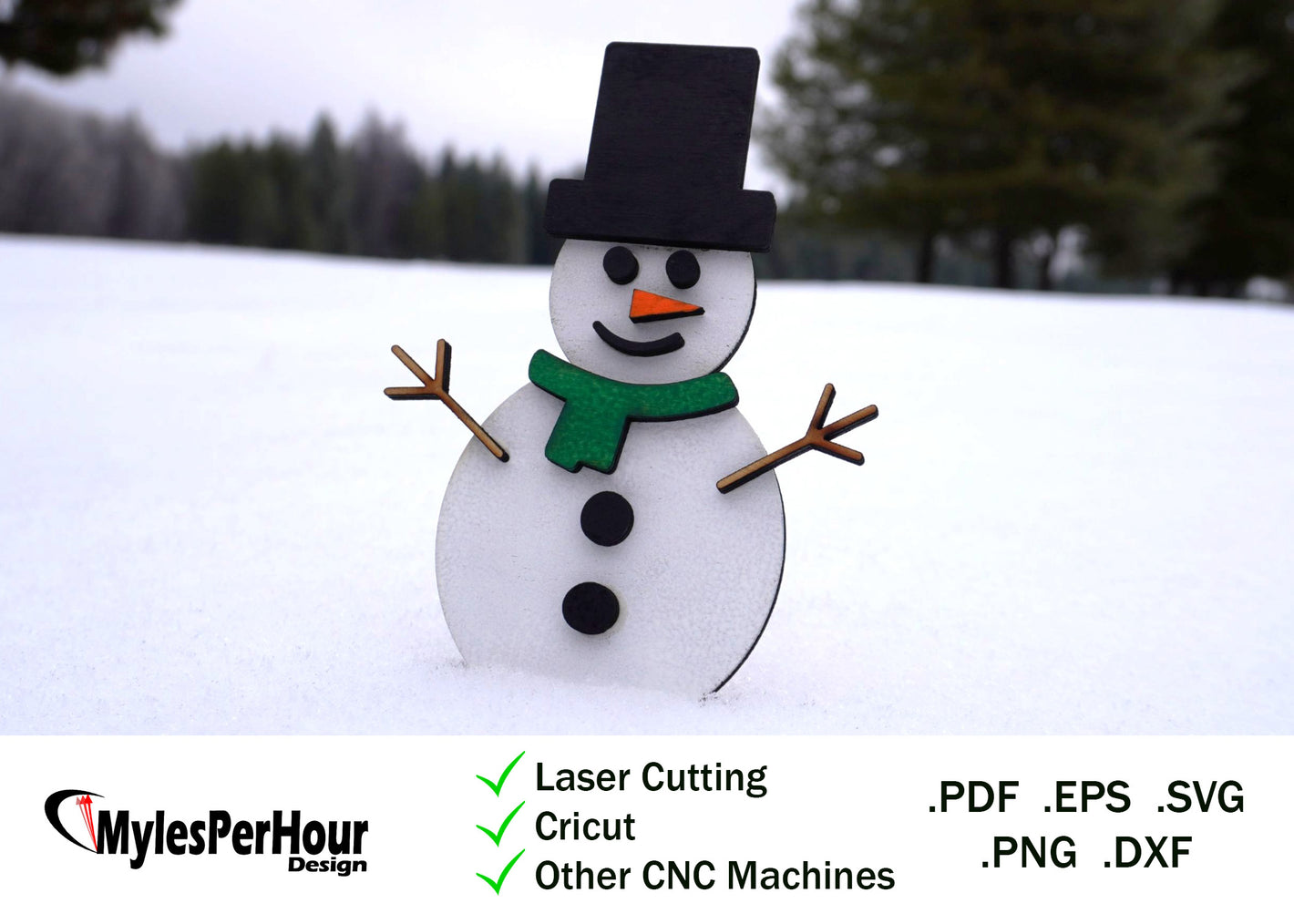 Snowman Craft Kit - Files For CNC, Laser, Vinyl Machines, and More
