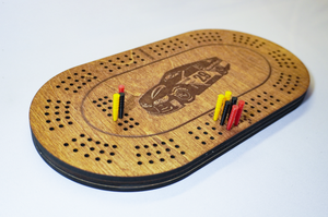 Stock Car Cribbage Board – Racing Themed Wooden Game Board
