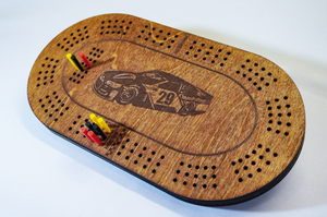 Stock Car Cribbage Board – Racing Themed Wooden Game Board