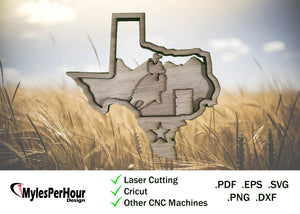 Layered Texas - Files For CNC, Laser, Vinyl Machines, and More