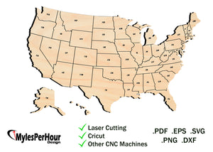 USA Location Map - Files For CNC, Laser, Vinyl Machines, and More