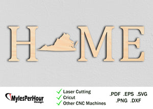 "Home" Virginia - Files For CNC, Laser, Vinyl Machines, and More