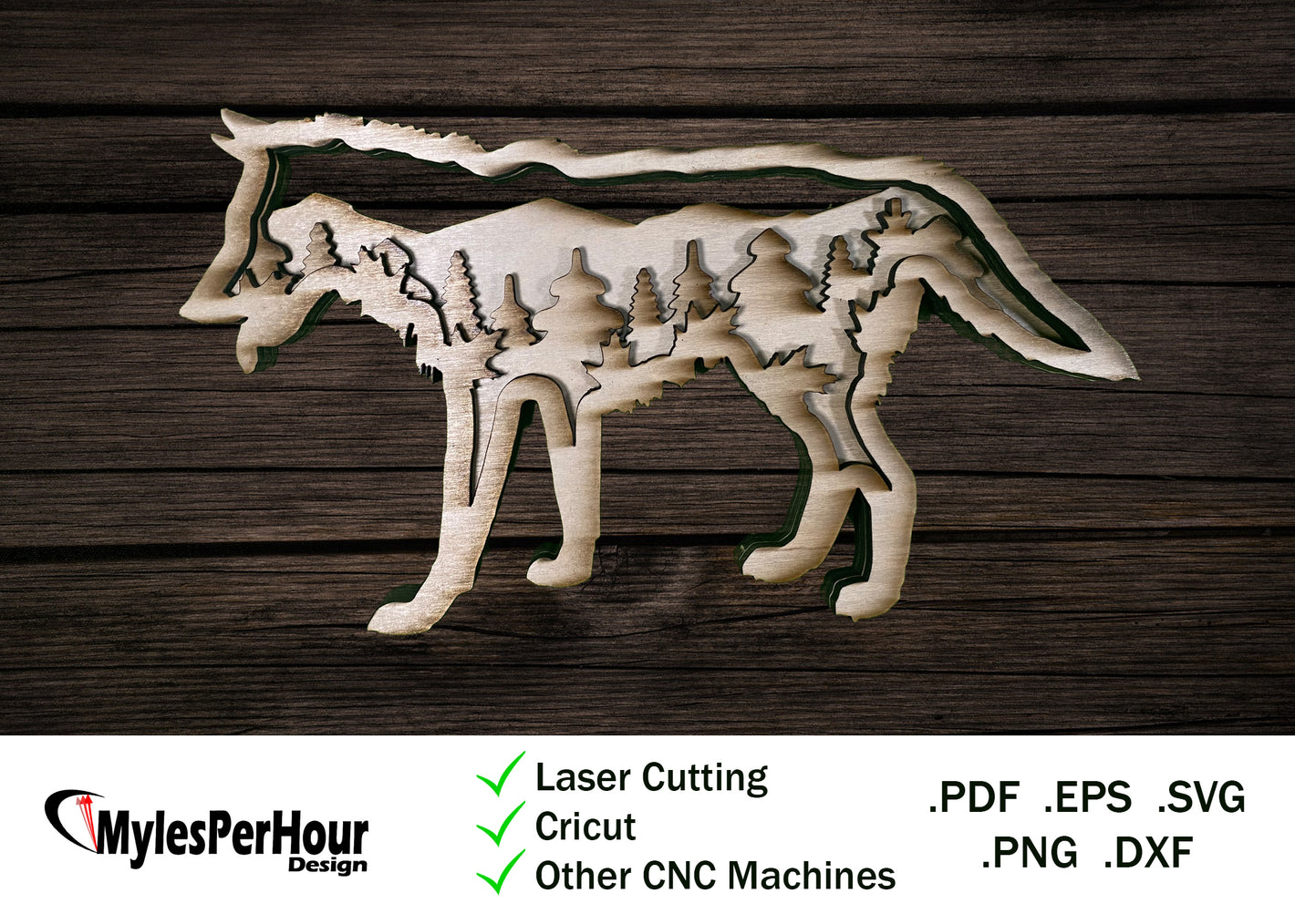 3D Wolf - Files For CNC, Laser, Vinyl Machines, and More